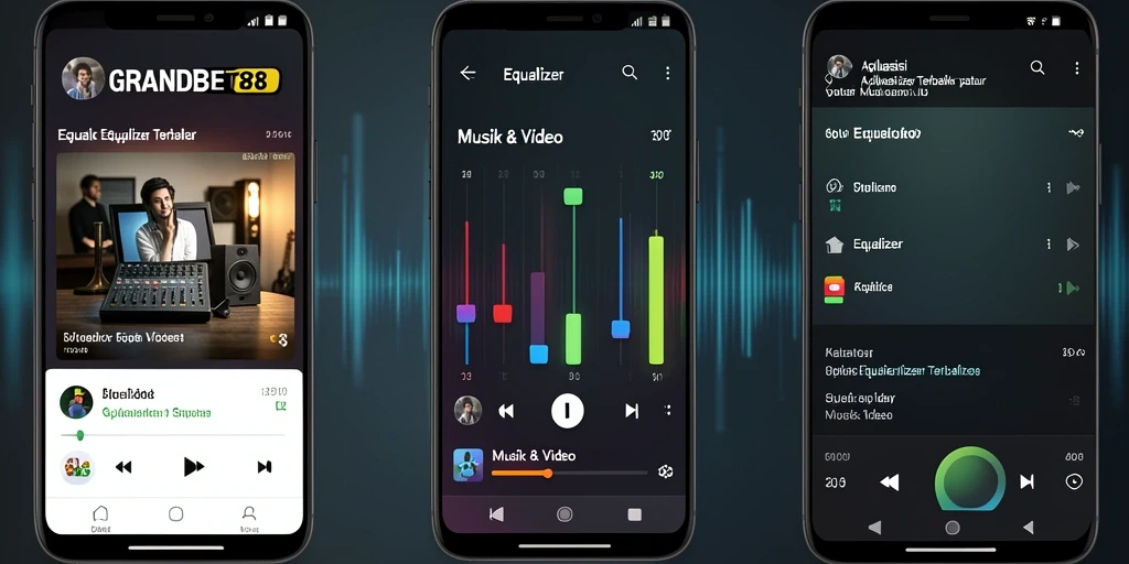Screenshot antarmuka aplikasi Equalizer GRANDBET88 yang menampilkan fitur canggih.