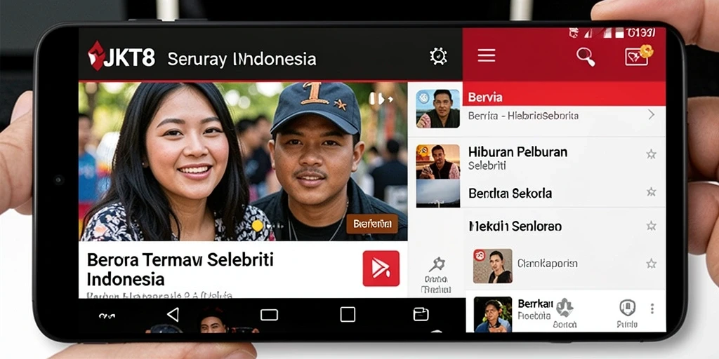 Antarmuka menarik dengan berbagai berita selebriti.