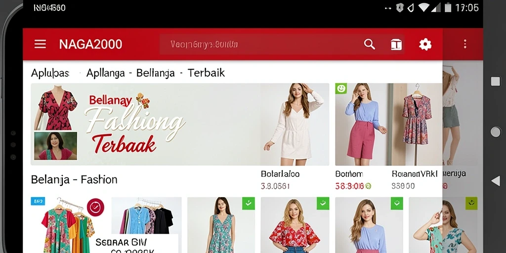 Antarmuka NAGA2000 menampilkan koleksi fashion terlengkap secara menarik.