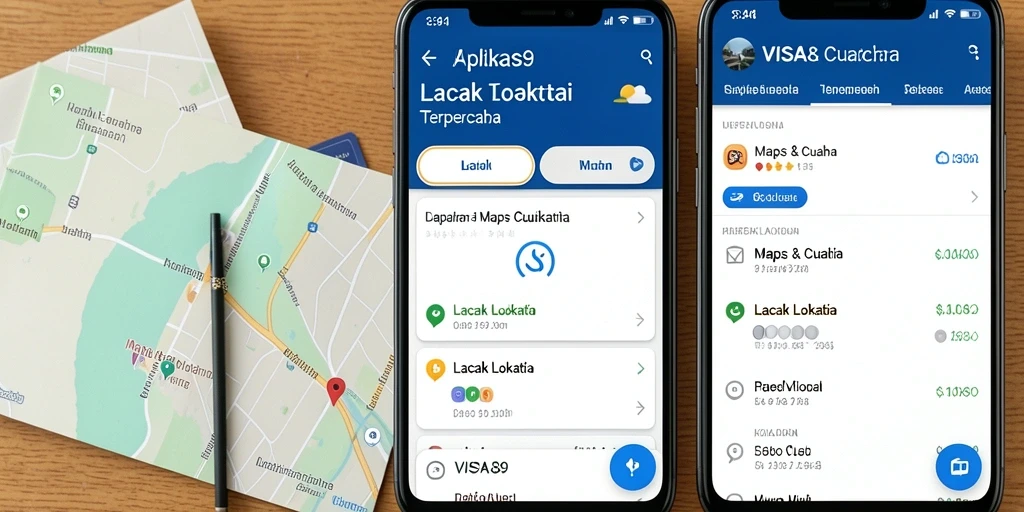Antarmuka aplikasi VISA89 yang intuitif untuk pelacakan lokasi.