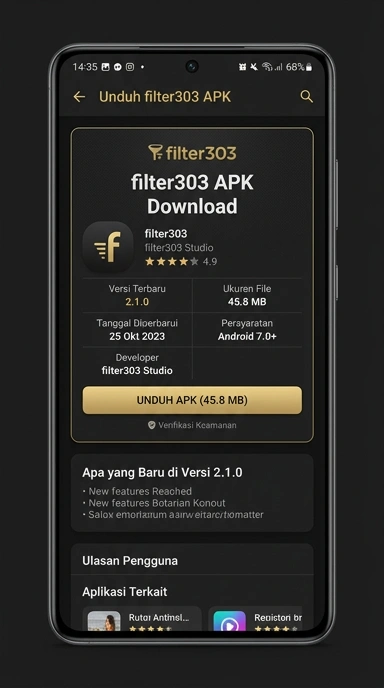 Tampilan halaman APK filter303
