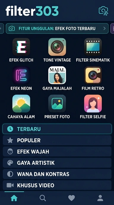 Tampilan katalog aplikasi filter303